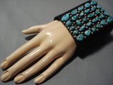 Big And Old!! Vintage Native American Navajo Turquoise Sterling Silver Ketoh Bracelet Old-Nativo Arts