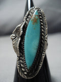 Big Big!! Vintage Native American Jewelry Navajo Royston Turquoise Sterling Silver Ring Old-Nativo Arts