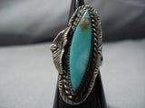 Big Big!! Vintage Native American Jewelry Navajo Royston Turquoise Sterling Silver Ring Old-Nativo Arts