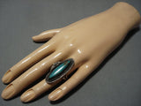 Big Big!! Vintage Native American Jewelry Navajo Royston Turquoise Sterling Silver Ring Old-Nativo Arts