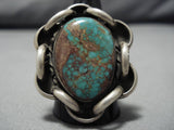 Big Big!! Vintage Native American Navajo Sterling Silver Royston Turquoise Sterling Silver Ring-Nativo Arts