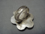 Big Big!! Vintage Native American Navajo Sterling Silver Royston Turquoise Sterling Silver Ring-Nativo Arts