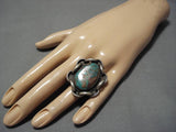 Big Big!! Vintage Native American Navajo Sterling Silver Royston Turquoise Sterling Silver Ring-Nativo Arts