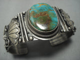 Big Big! Vintage Navajo Royston Turquoise Sterling Native American Jewelry Silver Bracelet-Nativo Arts