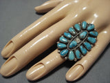 Big Big!! Vintage Navajo Turquoise Sterling Silver Native American Jewelry Ring Old-Nativo Arts