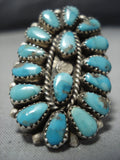 Big Big!! Vintage Navajo Turquoise Sterling Silver Native American Jewelry Ring Old-Nativo Arts