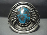 Big Bisbee!! Vintage Navajo Native American Jewelry jewelry Turquoise Sterling Silver Bracelet Old-Nativo Arts