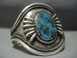 Big Bisbee!! Vintage Navajo Native American Jewelry jewelry Turquoise Sterling Silver Bracelet Old-Nativo Arts