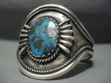 Big Bisbee!! Vintage Navajo Native American Jewelry jewelry Turquoise Sterling Silver Bracelet Old-Nativo Arts