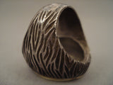 Big Early Vintage Navajo Turquoise Fetish Native American Jewelry Silver Ring Old-Nativo Arts