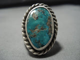 Big Men's Heavy 36 Grams Vintage Native American Jewelry Navajo Green Turquoise Sterling Silver Ring Old-Nativo Arts