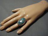 Big Men's Heavy 36 Grams Vintage Native American Jewelry Navajo Green Turquoise Sterling Silver Ring Old-Nativo Arts