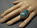 Big Men's Heavy 36 Grams Vintage Native American Jewelry Navajo Green Turquoise Sterling Silver Ring Old-Nativo Arts