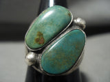 Big Men's Vintage Navajo Royston Turquoise Duel Stone Native American Jewelry Silver Ring Old-Nativo Arts
