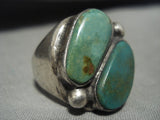 Big Men's Vintage Navajo Royston Turquoise Duel Stone Native American Jewelry Silver Ring Old-Nativo Arts