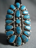 Big Navajo 'Tears Of Joy' Turquoise Native American Jewelry Silver Ring-Nativo Arts