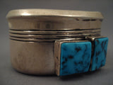 Big Old Navajo squared Turquoise Native American Jewelry Silver Bracelet-Nativo Arts