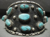 Big Old Pawn Vintage Navajo Natural Turquoise Native American Jewelry Silver Bracelet Old-Nativo Arts