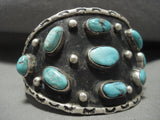 Big Old Pawn Vintage Navajo Natural Turquoise Native American Jewelry Silver Bracelet Old-Nativo Arts