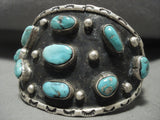 Big Old Pawn Vintage Navajo Natural Turquoise Native American Jewelry Silver Bracelet Old-Nativo Arts