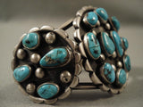 Big Old Vintage Navajo Bisbee Turquoise Native American Jewelry Silver Bracelet-Nativo Arts