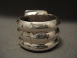 Big Thick And Heavy Vintage Navajo Lapis And Gaspeite Native American Jewelry Silver Ring-Nativo Arts
