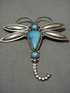 Big Vintage Navajo Rare Turquoise Native American Jewelry Silver Native American Jewelry Silver Butterfly Pin-Nativo Arts