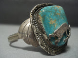 Big Vintage Navajo Royston Turquoise Sterling Native American Jewelry Silver Bracelet-Nativo Arts