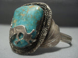Big Vintage Navajo Royston Turquoise Sterling Native American Jewelry Silver Bracelet-Nativo Arts