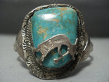 Big Vintage Navajo Royston Turquoise Sterling Native American Jewelry Silver Bracelet-Nativo Arts