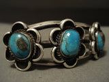 Bisbee Turquoise Vintage Navajo Native American Jewelry Silver Bracelet Old-Nativo Arts