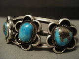 Bisbee Turquoise Vintage Navajo Native American Jewelry Silver Bracelet Old-Nativo Arts