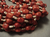 Blood Red Navajo Native American Jewelry jewelry Coral Necklace-Nativo Arts