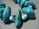 Boulders Of Turquoise Vintage Santo Domingo/ Navajo Native American Jewelry jewelry Heishi Necklace-Nativo Arts