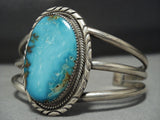 Breathtaking Vintage Native American Jewelry Navajo Sterling Silver Turquoise Bracelet-Nativo Arts