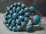 Bright Sky Turquoise Vintage Navajo Sterling Native American Jewelry Silver Bracelet-Nativo Arts