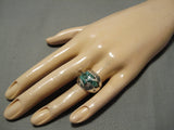 Wonderful Vintage Navajo Turquoise Bird Sterling Silver Native American Ring-Nativo Arts