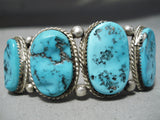 Amazing Vintage Native American Navajo Sleeping Beauty Turquoise Sterling Silver Bracelet-Nativo Arts