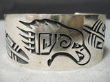 Detailed Vintage Navajo Flying Eagle Sterling Silver Native American Bracelet-Nativo Arts