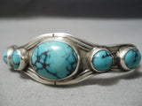 Important Vintage Native American Navajo Last Chance Turquoise Sterling Silver Bracelet-Nativo Arts