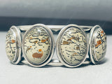 One Of The Best Vintage Native American Navajo Swirl Jasper Sterling Silver Bracelet-Nativo Arts