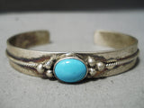 Amazing Vintage Native American Navajo Turquoise Sterling Silver Bracelet Old-Nativo Arts