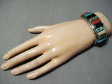 Heavy Thick Vintage Native American Navajo Royston Turquoise Sterling Silver Bracelet Old-Nativo Arts
