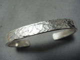 Hand Hammered Vintage Navajo Sterling Silver Bracelet Native American Old-Nativo Arts