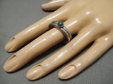 Rare Adjustable Sterling Silver Turquoise Vintage Native American Navajo Ring-Nativo Arts