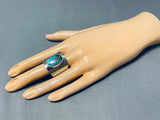Marvelous Native American Navajo 8 Turquoise Sterling Silver Ring-Nativo Arts