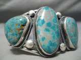 Important Vintage Native American Navajo Verdy Jake Turquoise Sterling Silver Bracelet-Nativo Arts