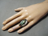 Fabulous Vintage Native American Navajo Cerrillos Turquoise Sterling Silver Ring Old-Nativo Arts