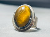 Spectacular Vintage Native American Navajo Tigers Eye Sterling Silver Ring-Nativo Arts