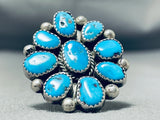 Outstanding Vintage Native American Navajo Turquoise Sterling Silver Ring-Nativo Arts